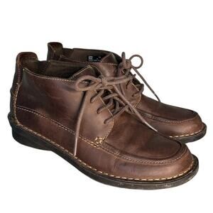 Clarks Bendables Nikki Brown Full Grain Oily Leather Chukka Ankle Laced Boots 7